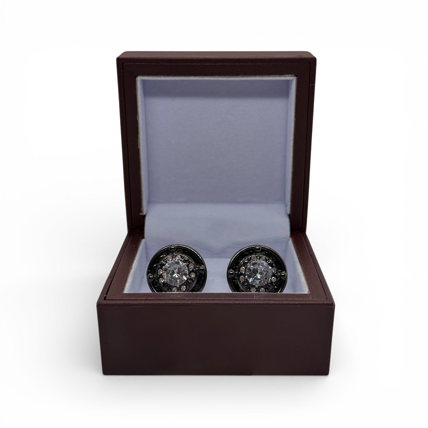Crystal Halo Grey Metallic Cufflinks
