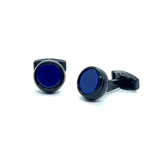 Mini Blue Curva Black Cufflinks