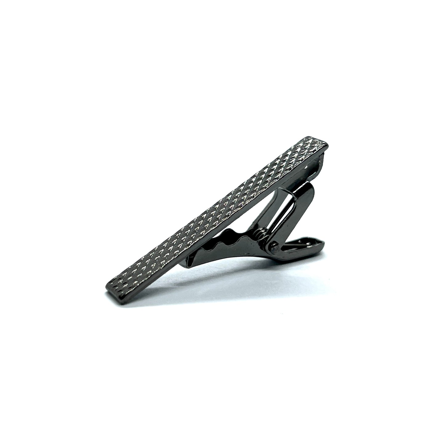 Dotted Textured Grey Metallic Tie Clip (1.5")