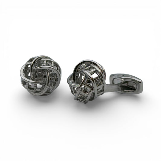 Orbital Knot Silver Cufflinks