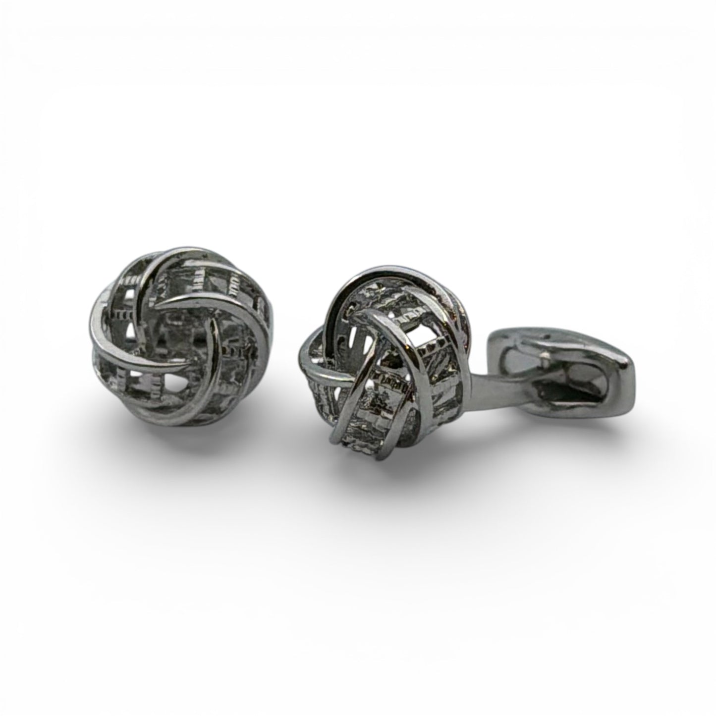 Orbital Knot Silver B Cufflinks