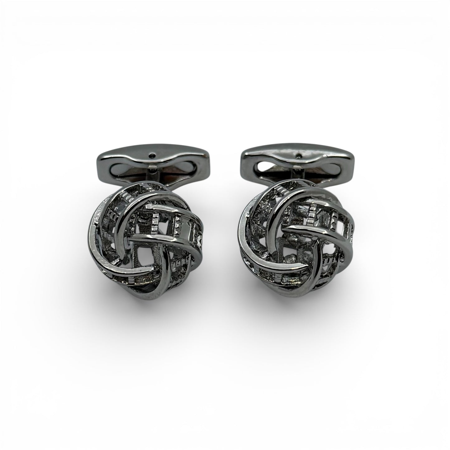 Orbital Knot Silver B Cufflinks
