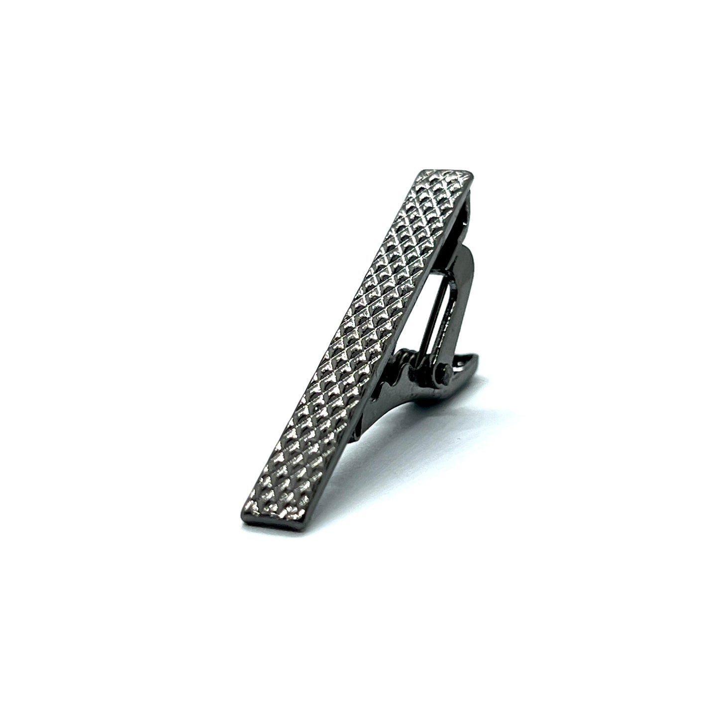 Dotted Textured Grey Metallic Tie Clip (1.5")