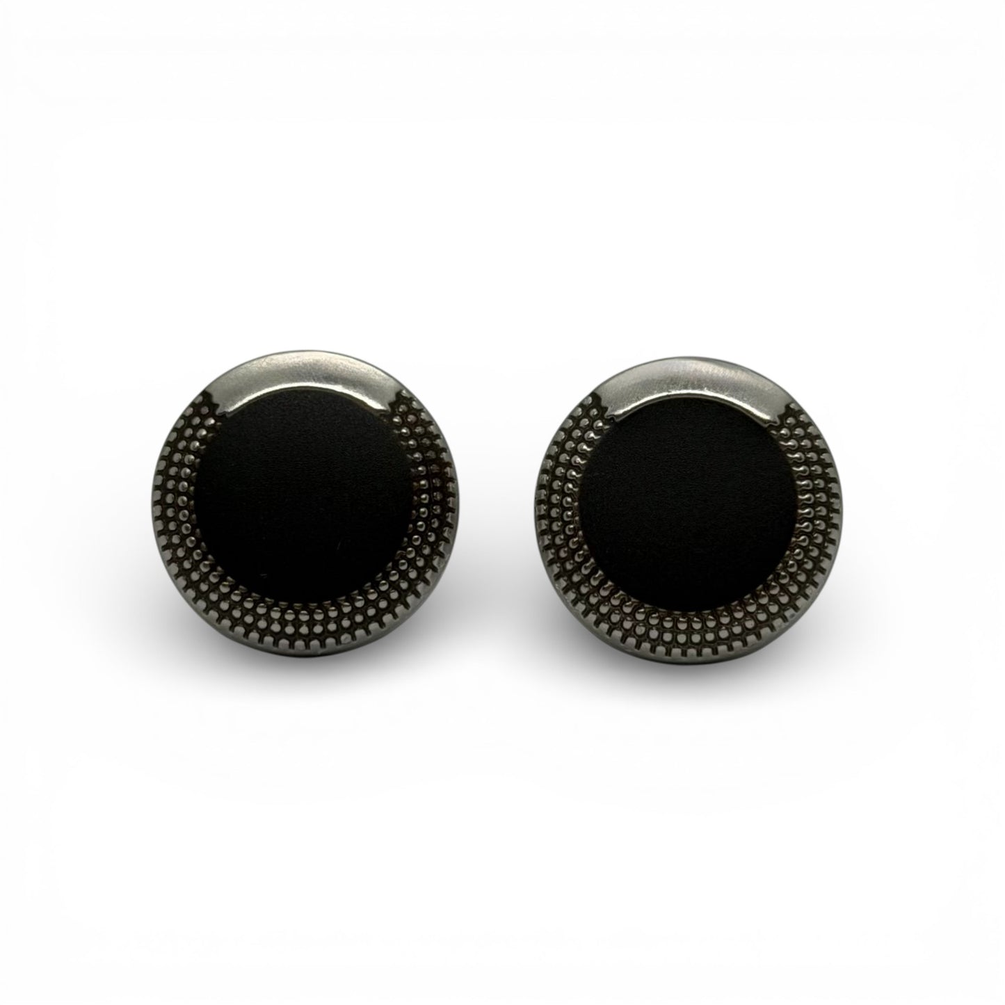 Midnight Crest Matte B Silver Cufflinks