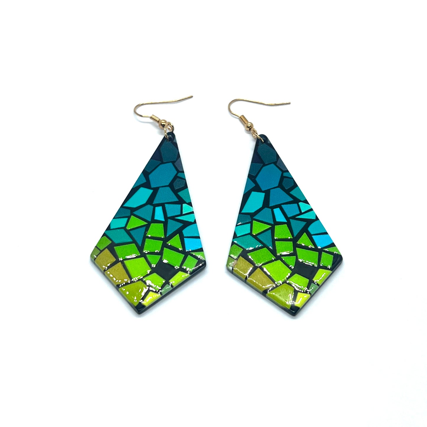 Patchwork Bear Acrylic Multicolour Drop Earrings