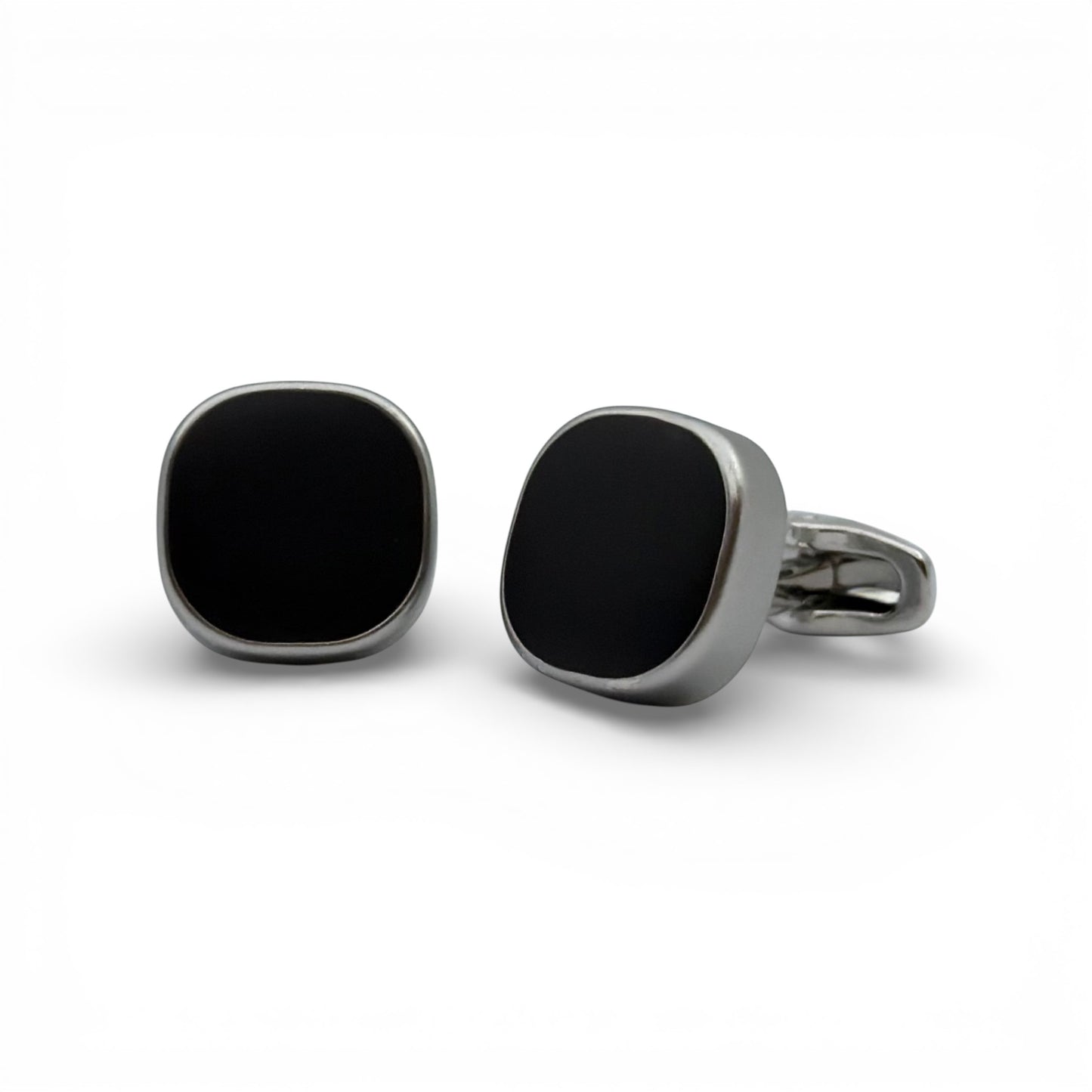 Velour Slate Matte B Silver Cufflinks