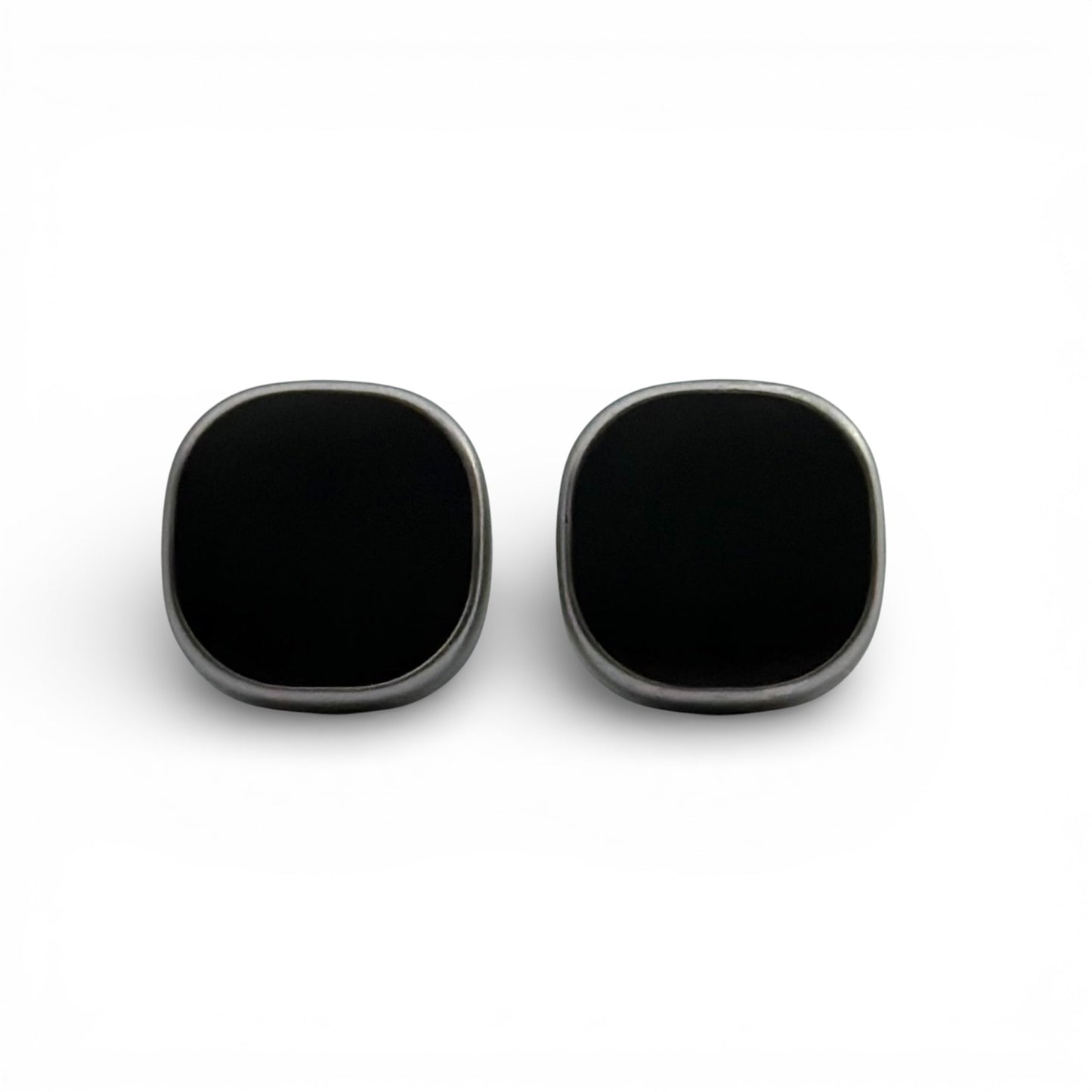 Velour Slate Matte B Silver Cufflinks