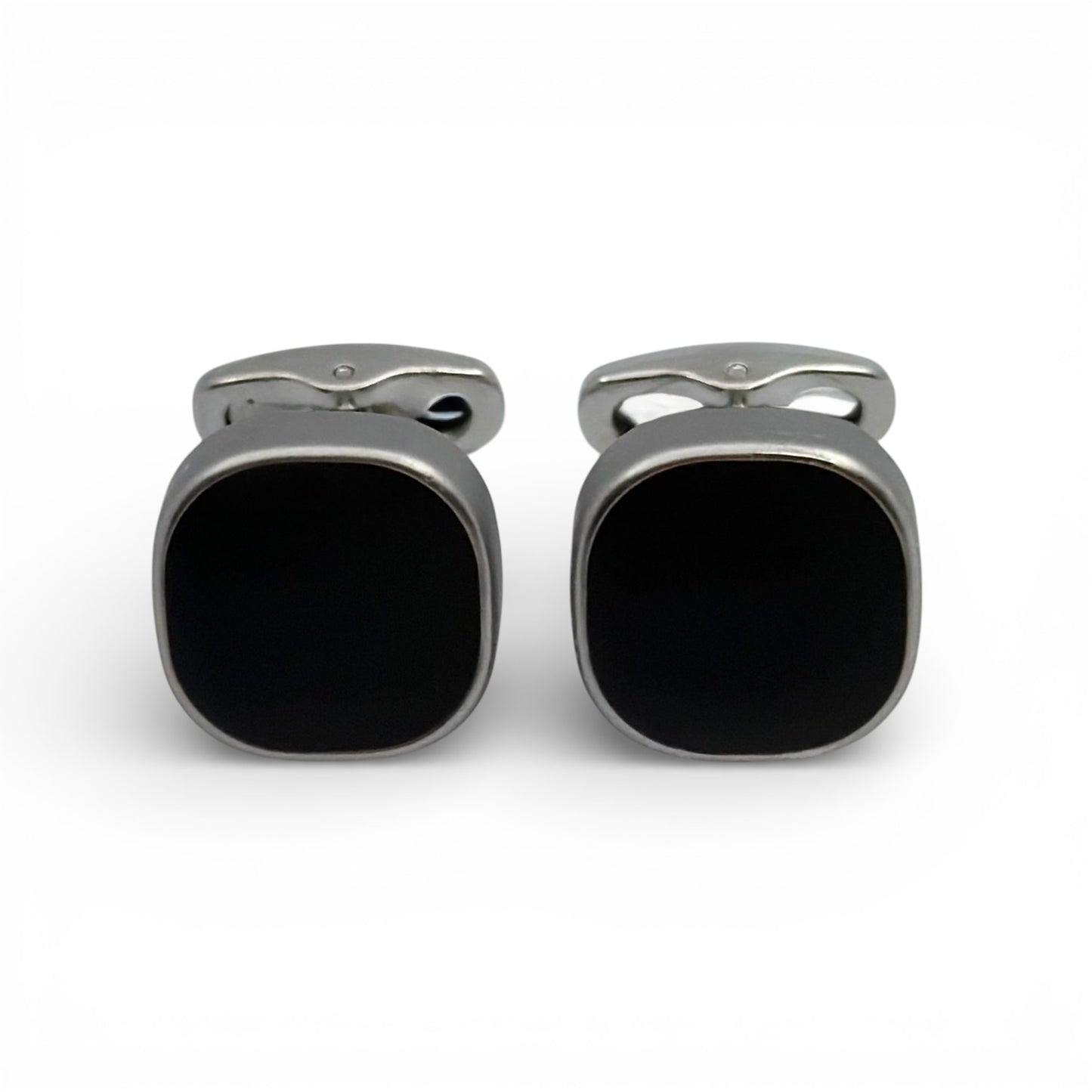 Velour Slate Matte B Silver Cufflinks