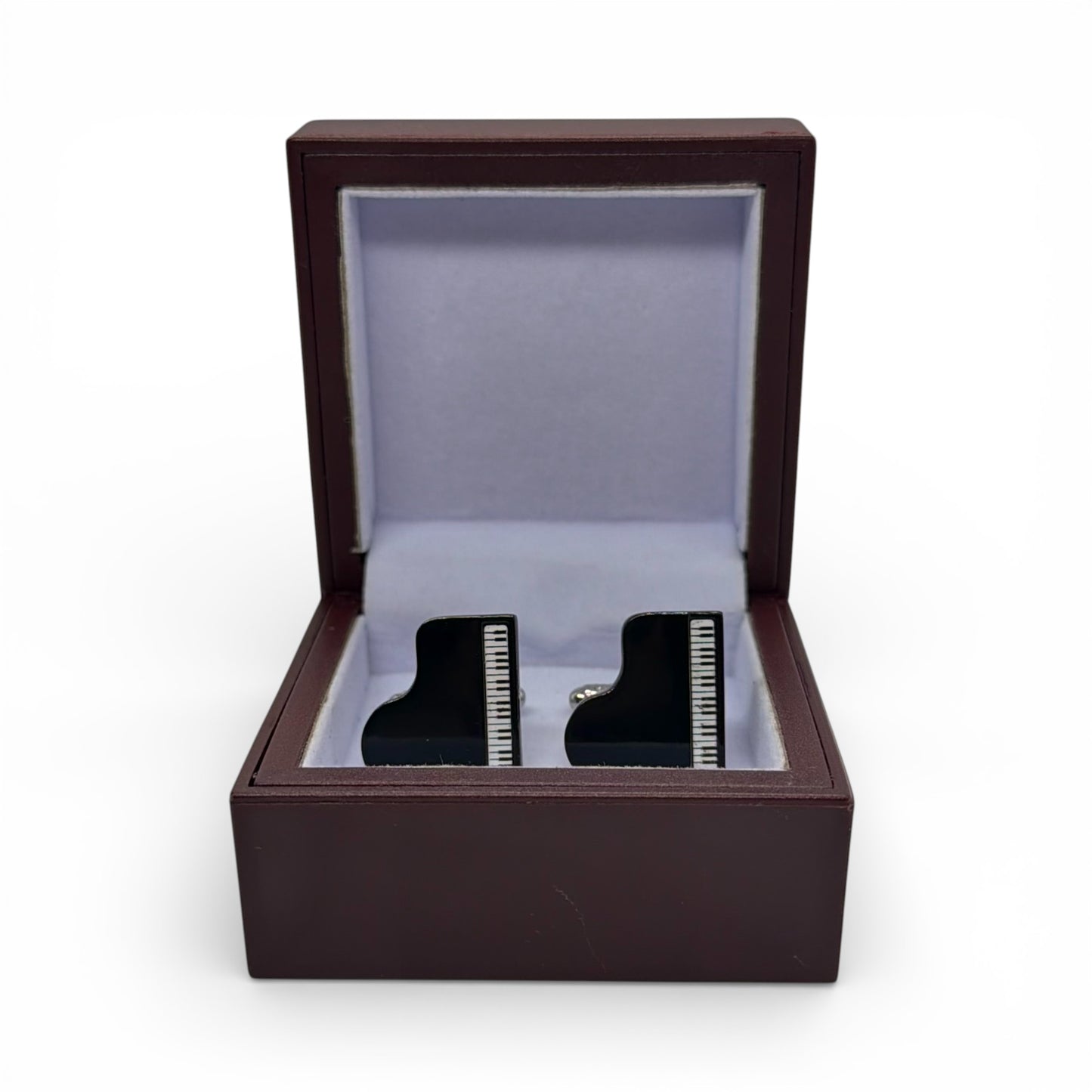 Black Piano Silver Cufflinks