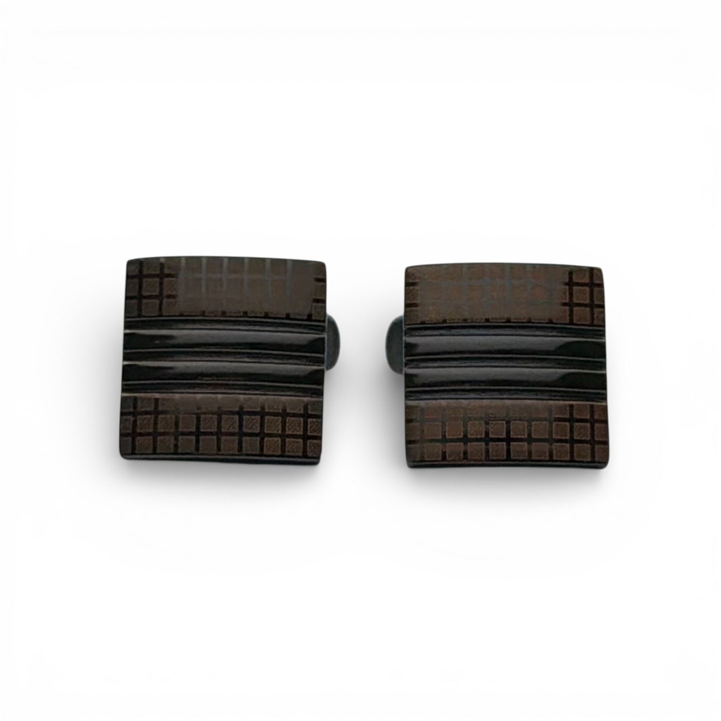 Metro Ridge Grey Metallic Cufflinks