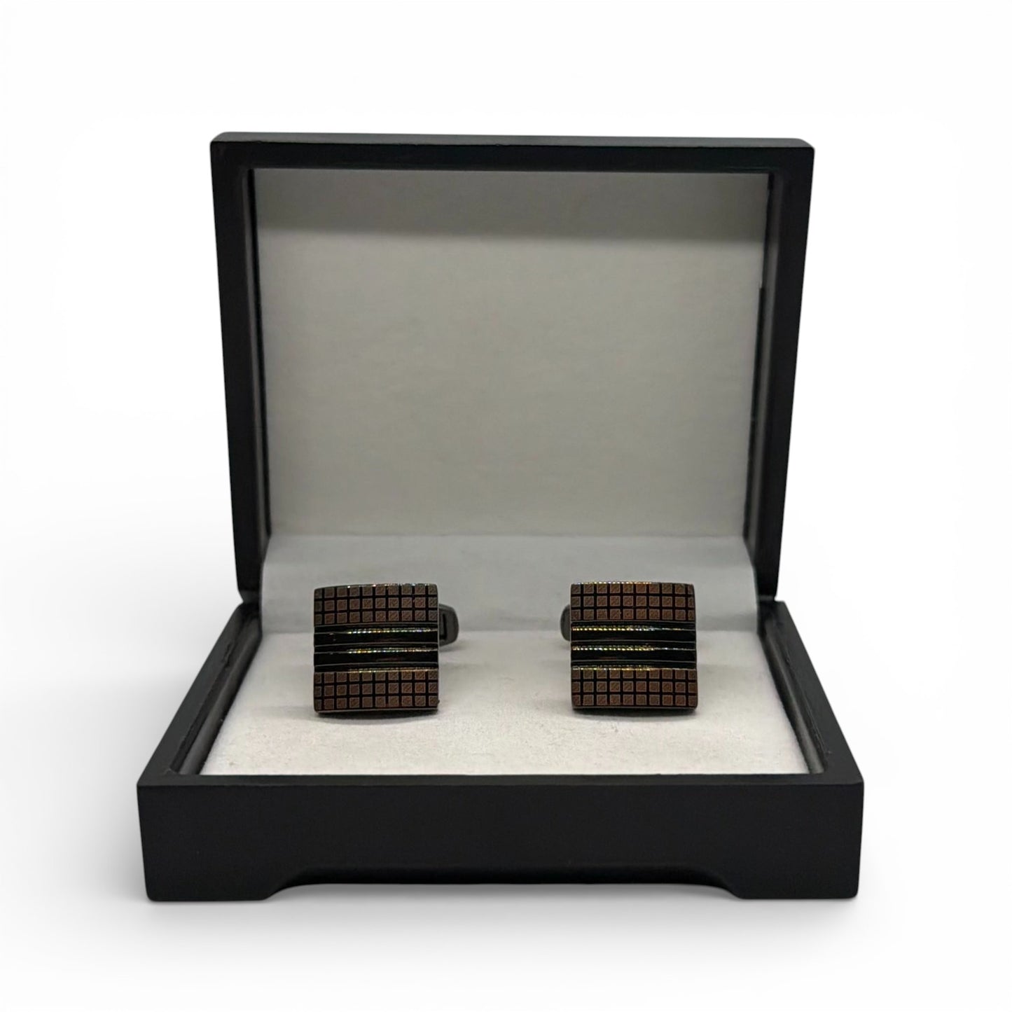 Metro Ridge Grey Metallic Cufflinks