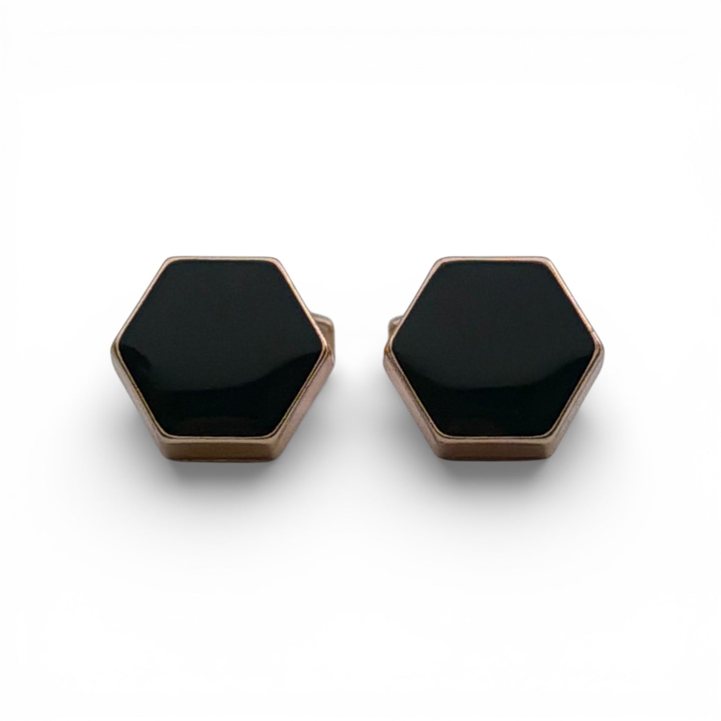 Hexa Noir Rose B Gold Cufflinks