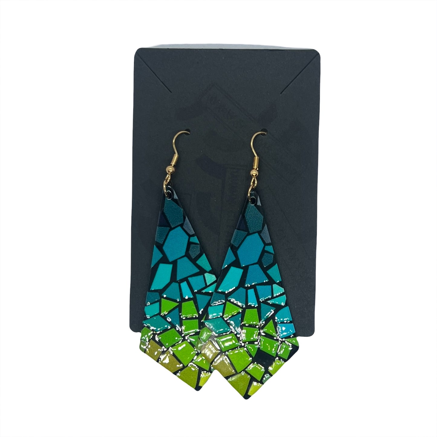 Patchwork Bear Acrylic Multicolour Drop Earrings