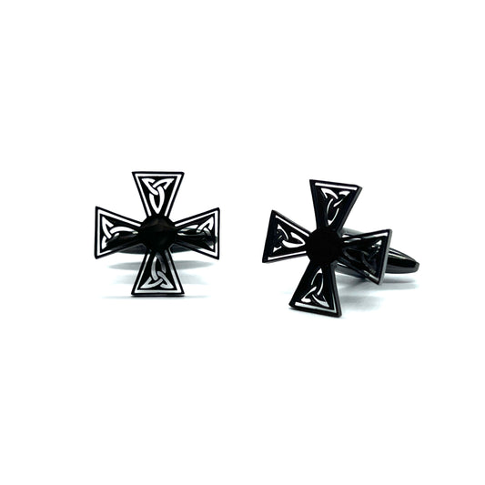 Vikings Celtic Knot Hollow Grey Metallic Cufflinks