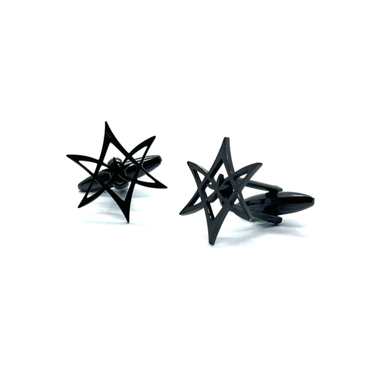 Hexagonal Star Grey Metallic Cufflinks