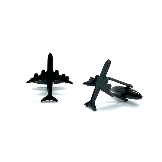 Aeroplane Grey Metallic Cufflinks