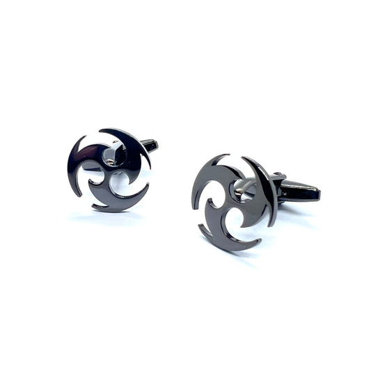 Grey Metallic Cyclone Genshin Anime Cufflinks