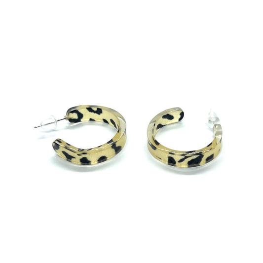Transparent Resin Leopard Stud Earrings