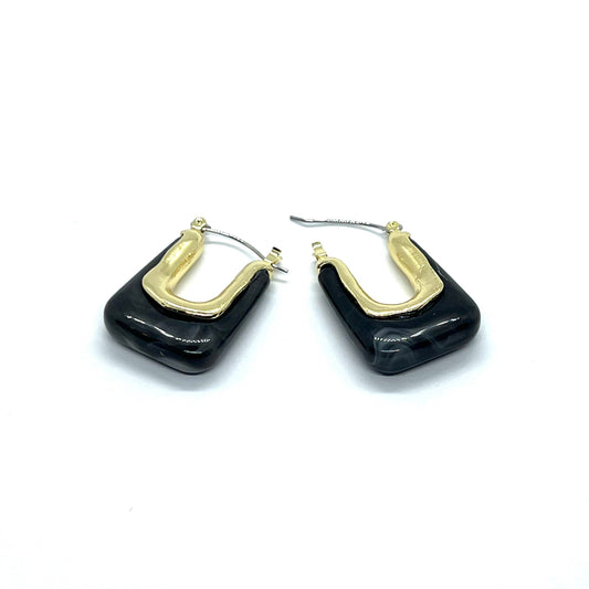 Transparent Resin Golden Stud Earrings