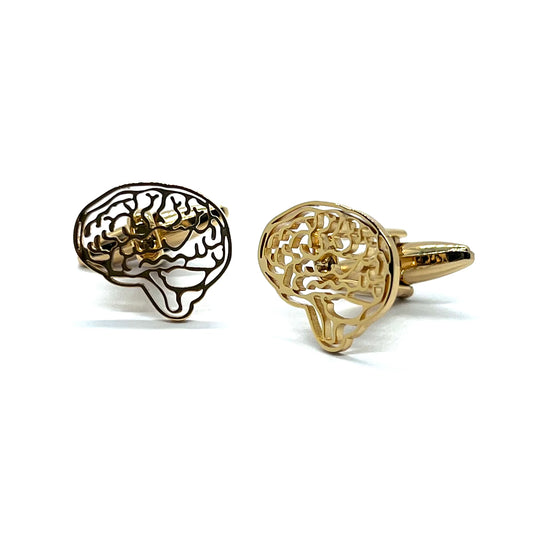 Brain Golden Cufflinks