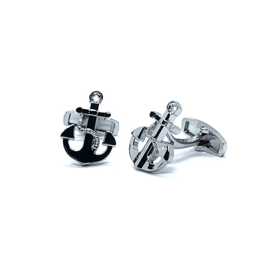 Anchor Pirate Silver Cufflinks