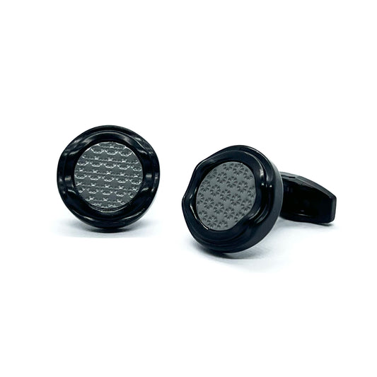 Grey Flora Hop Black Cufflinks