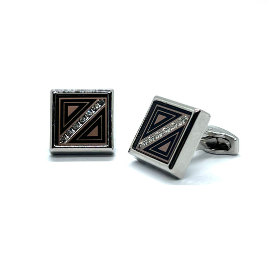 Rhinotri Glass Square Cufflinks