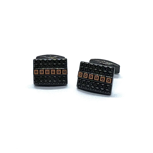 Recta Mid Lined Black Cufflinks