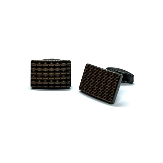 Lined Tex Black Cufflinks