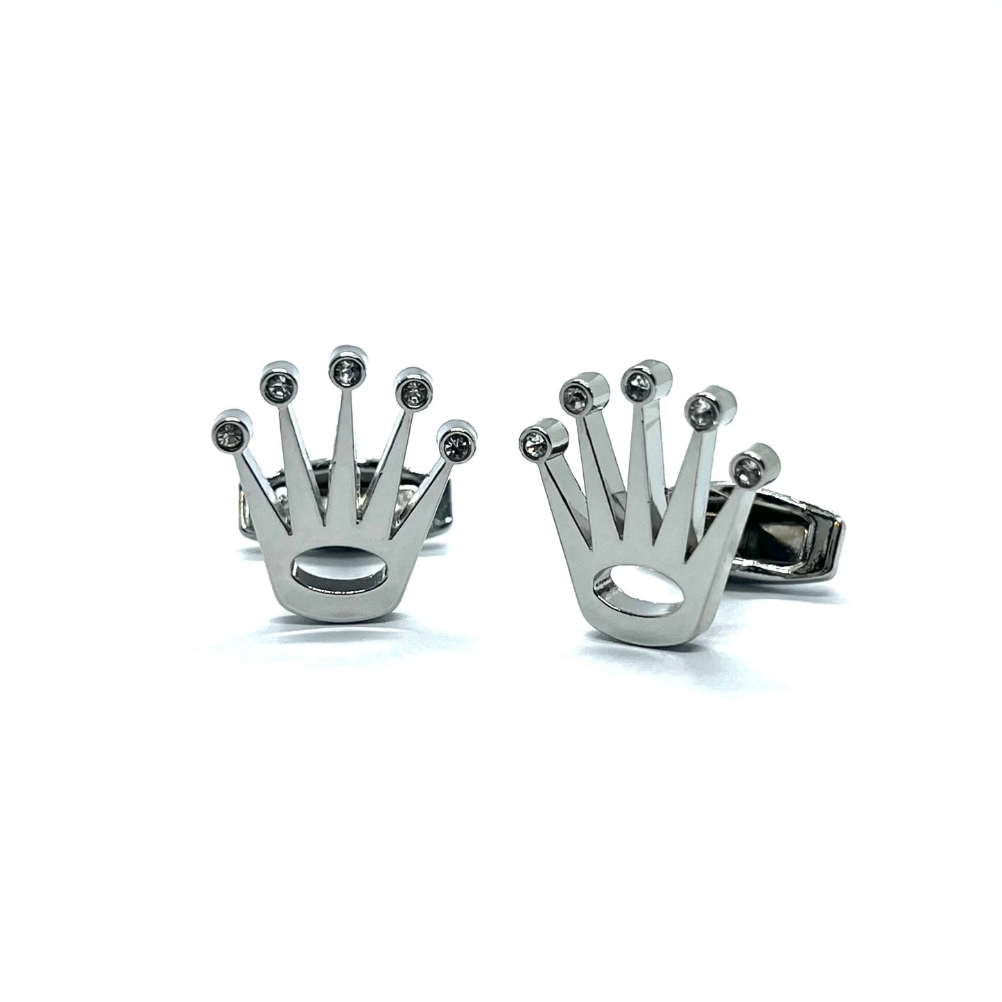 Crown Rhino Silver Cufflinks