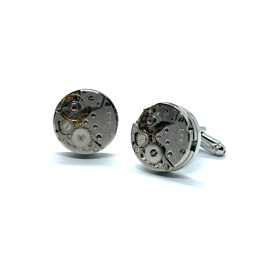 Watch Movement Silver Cufflinks