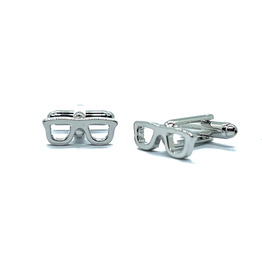 Glasses Frame Silver Cufflinks