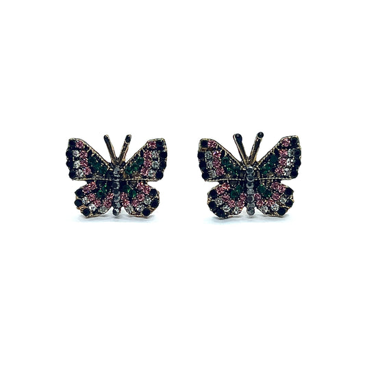 Multi Rhino Butterfly Stud Earrings