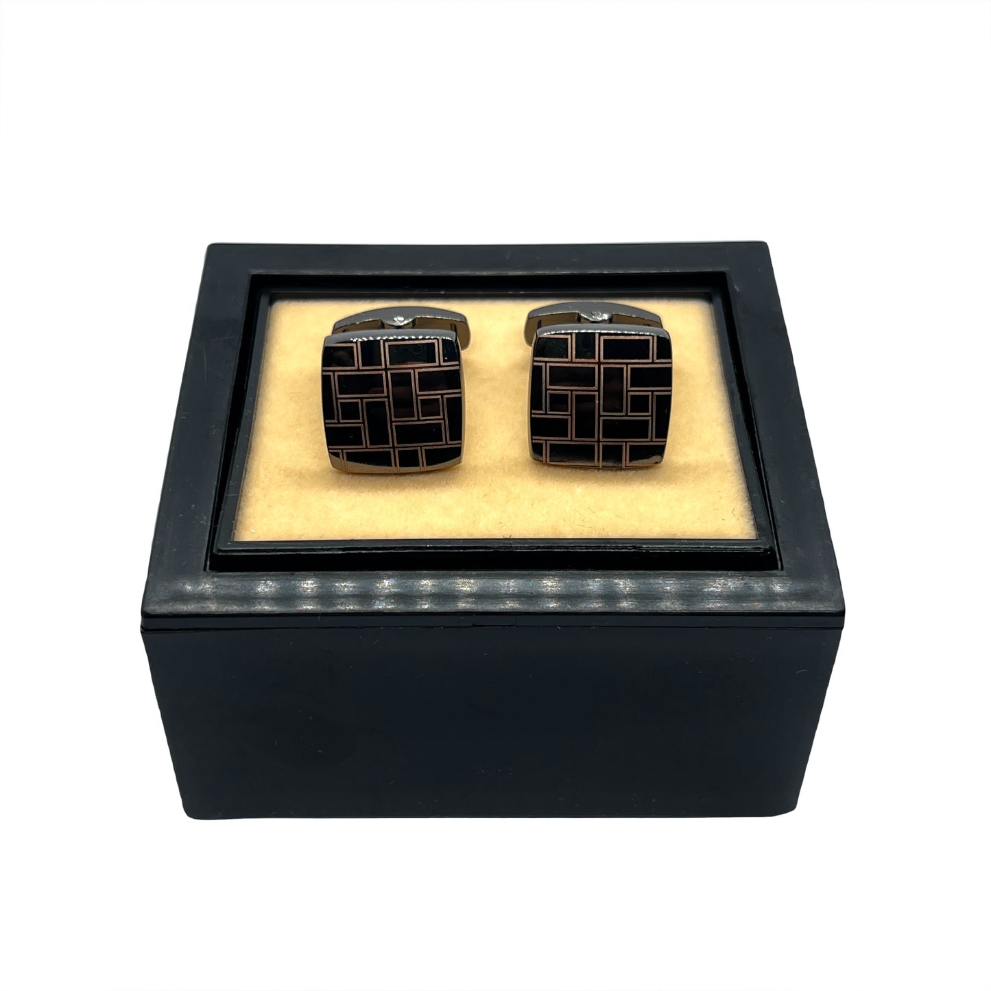 Square Maze Grey Metallic Cufflinks