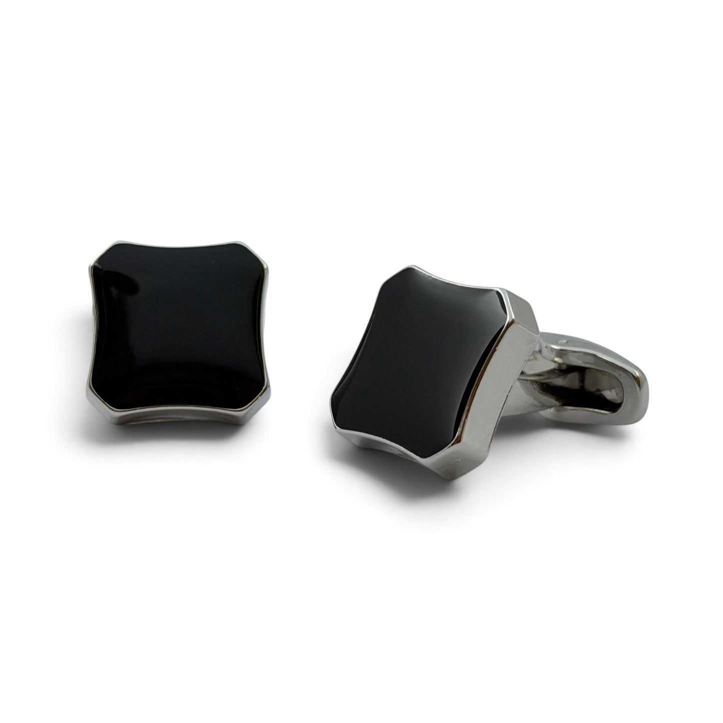 Black Regent Silver Cufflinks