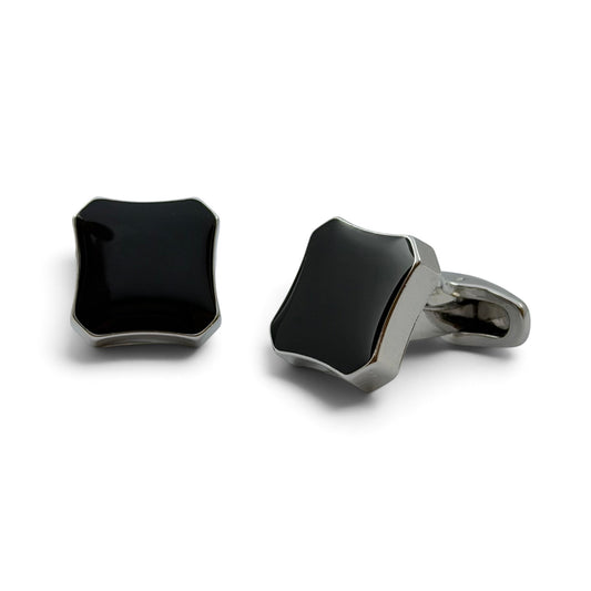 Black Regent Silver Cufflinks
