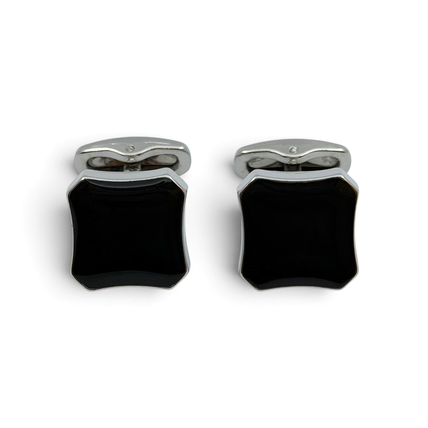 Black Regent Silver Cufflinks