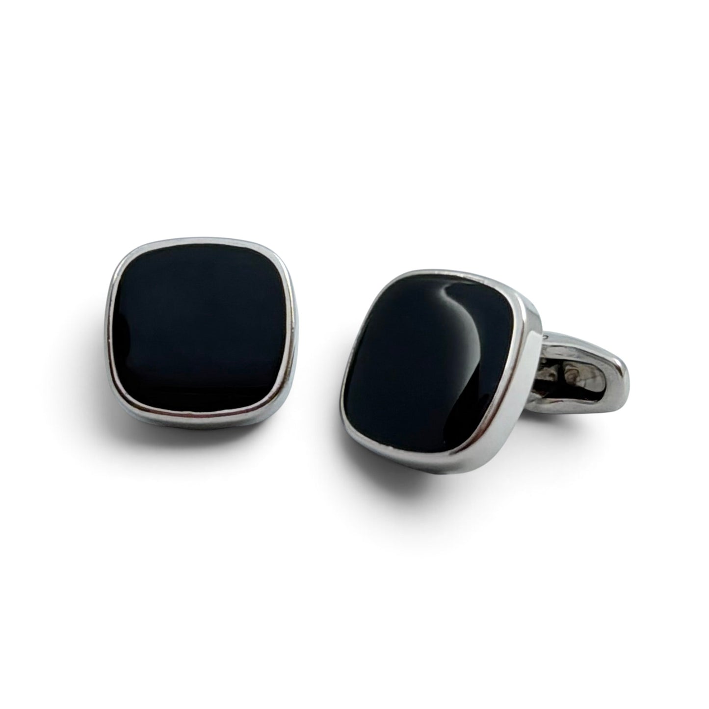Noir Frame Silver Cufflinks