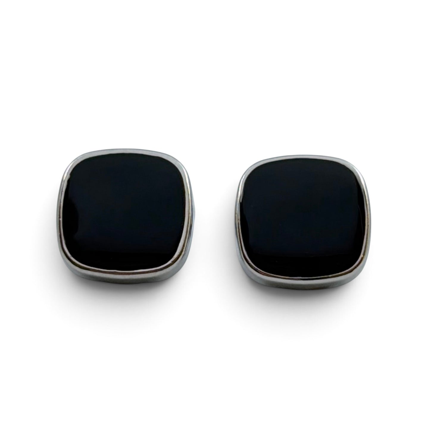 Noir Frame Silver Cufflinks