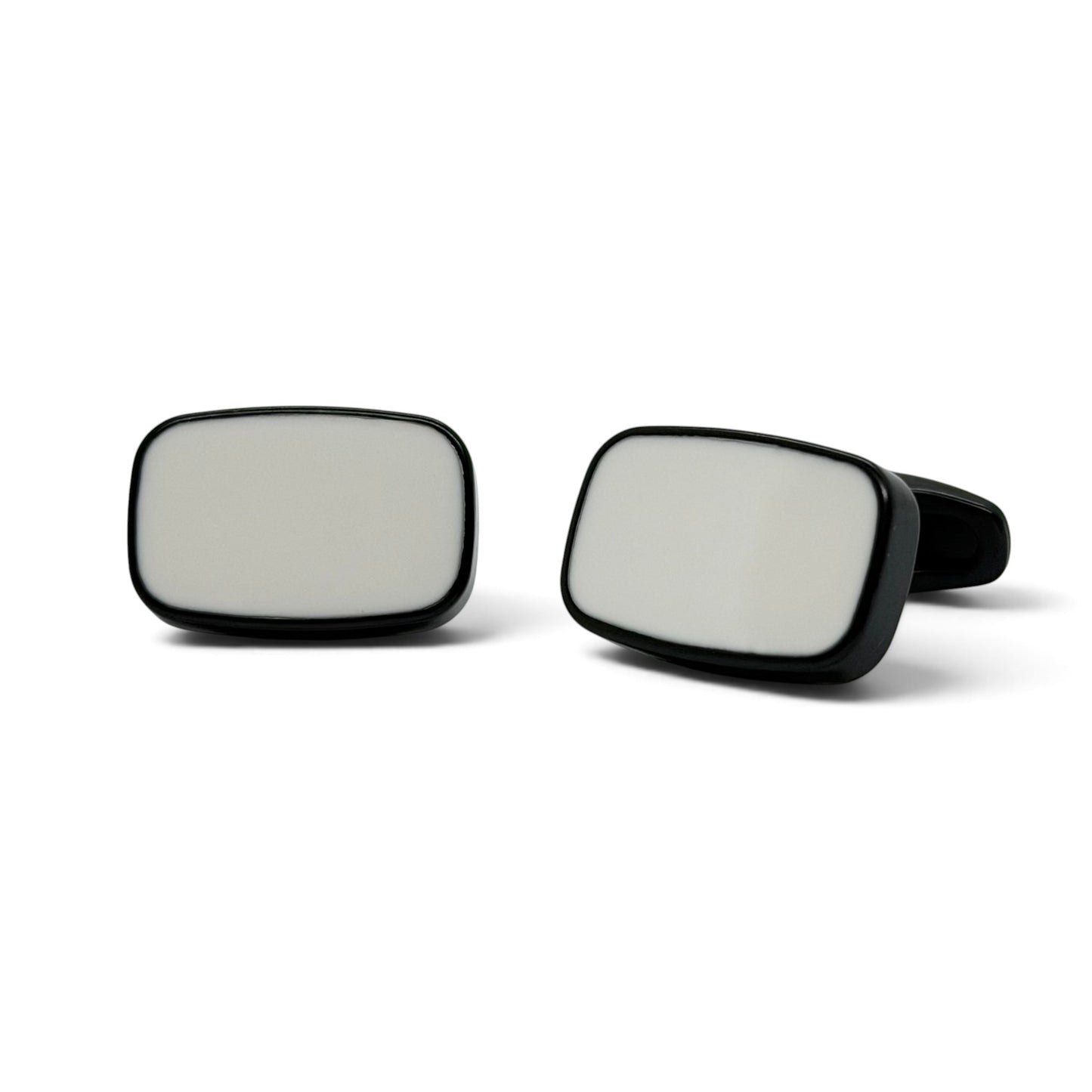 Polar Noir White Recta Black Cufflinks