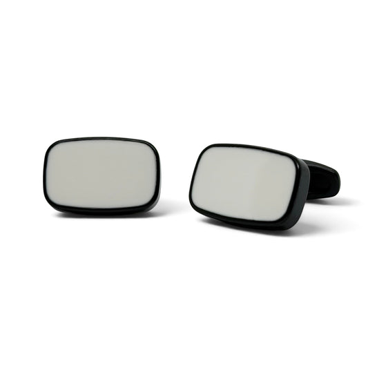 Polar Noir White Recta Black Cufflinks
