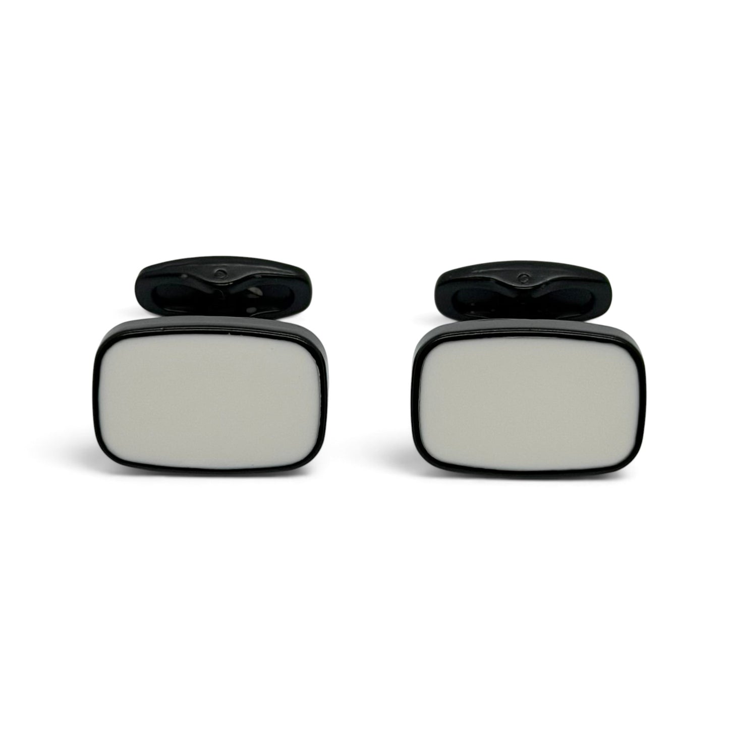 Polar Noir White Recta Black Cufflinks