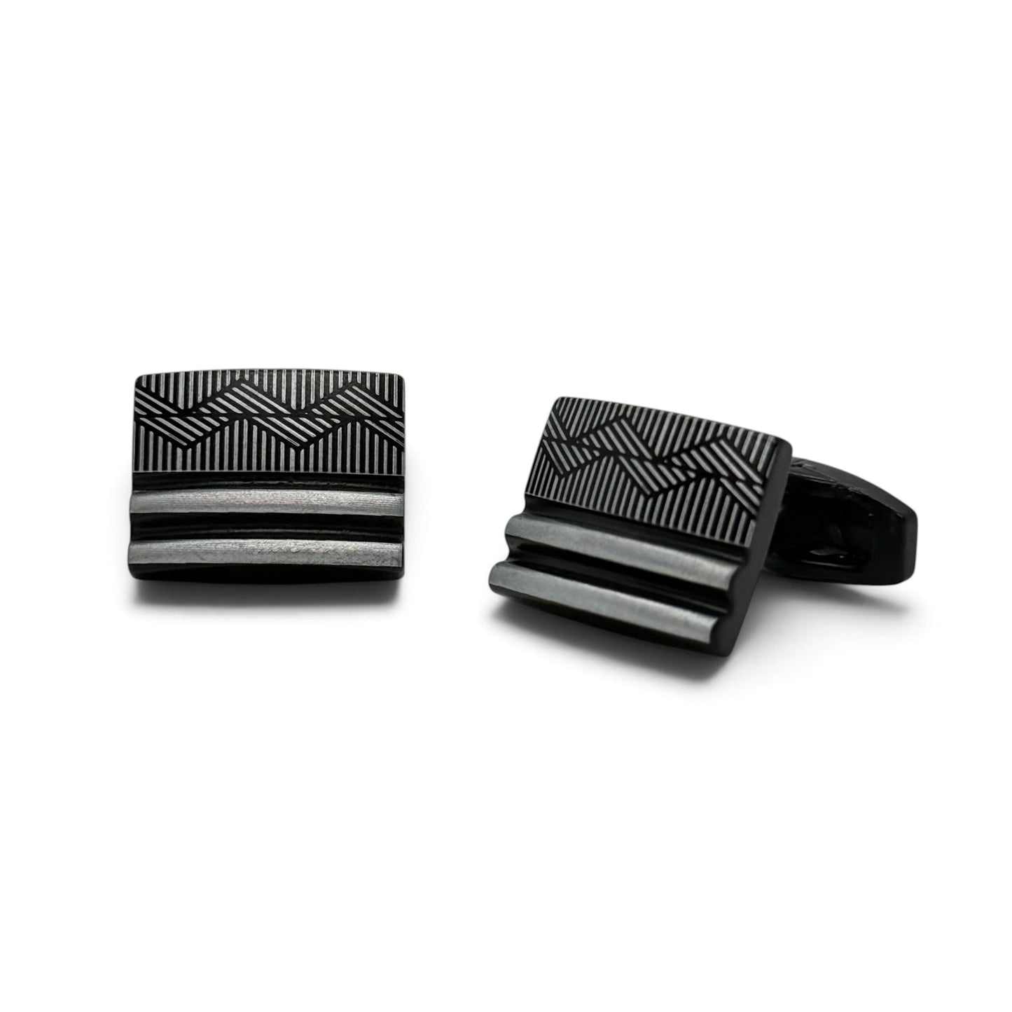 Noir Facet Black Cufflinks