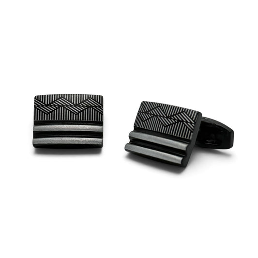 Noir Facet Black Cufflinks