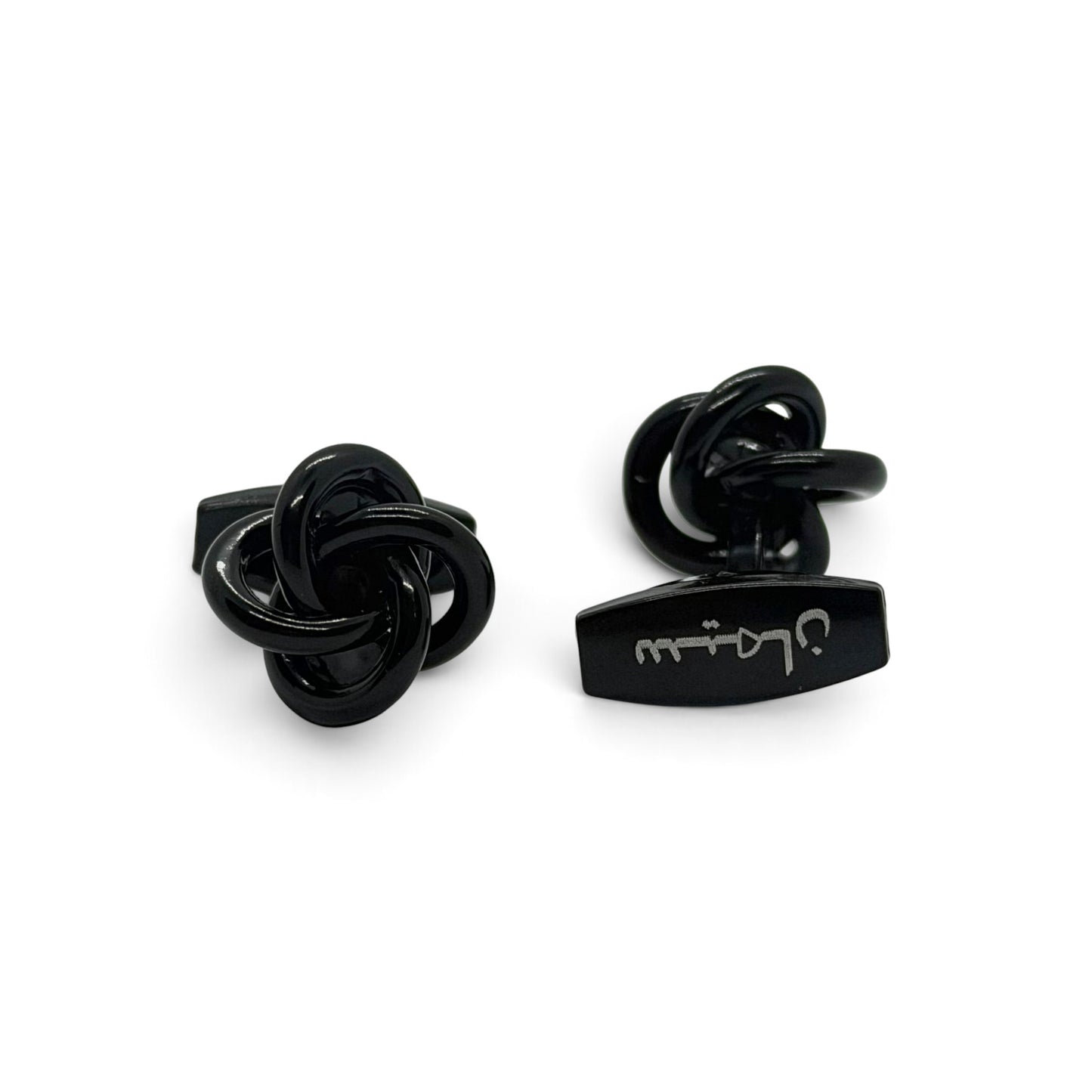 Siman Black Tie Knot Cufflinks
