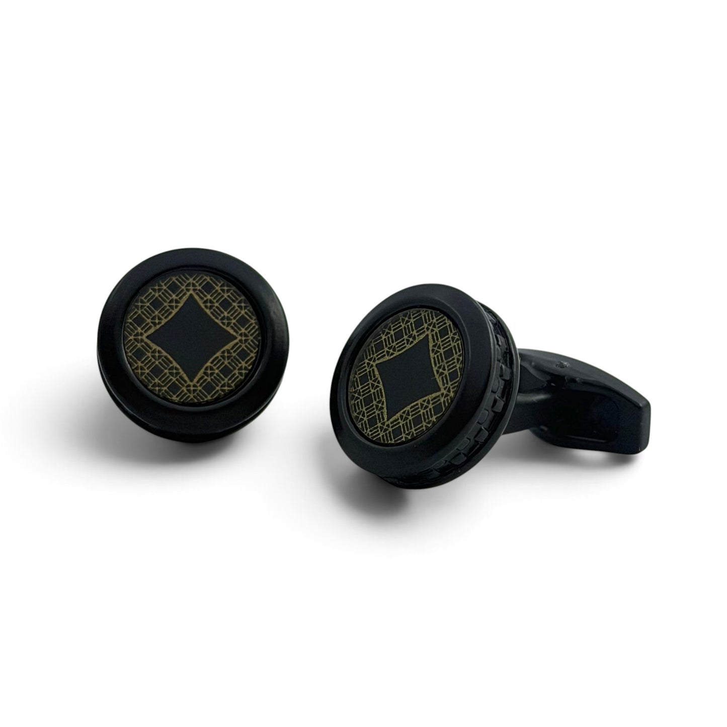 Noir Lattice Black Cufflinks