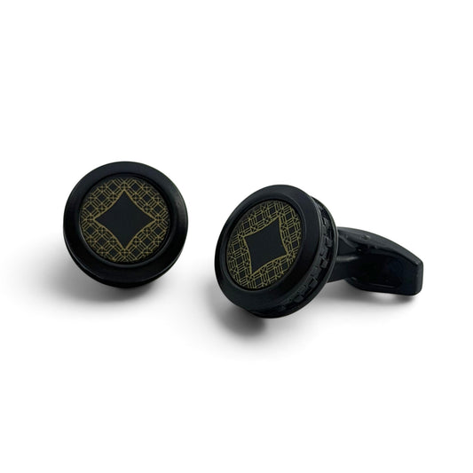 Noir Lattice Black Cufflinks