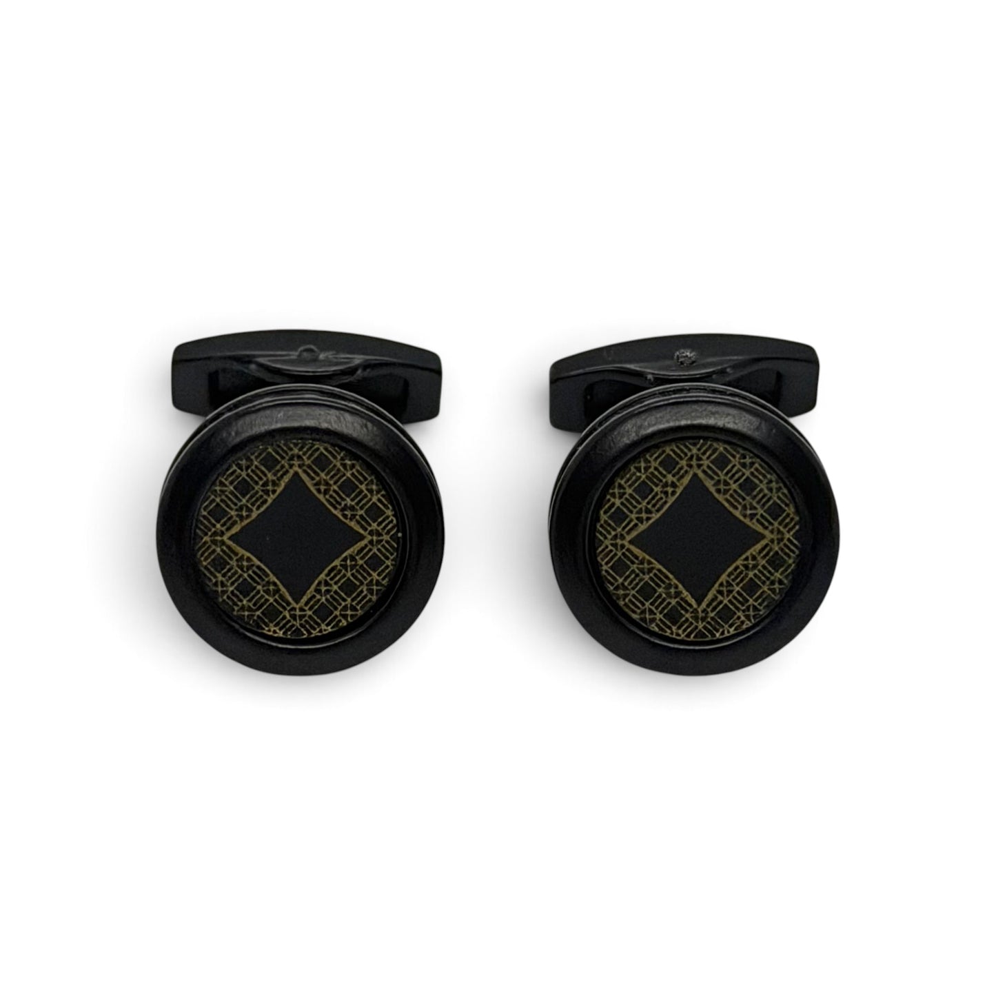 Noir Lattice Black Cufflinks