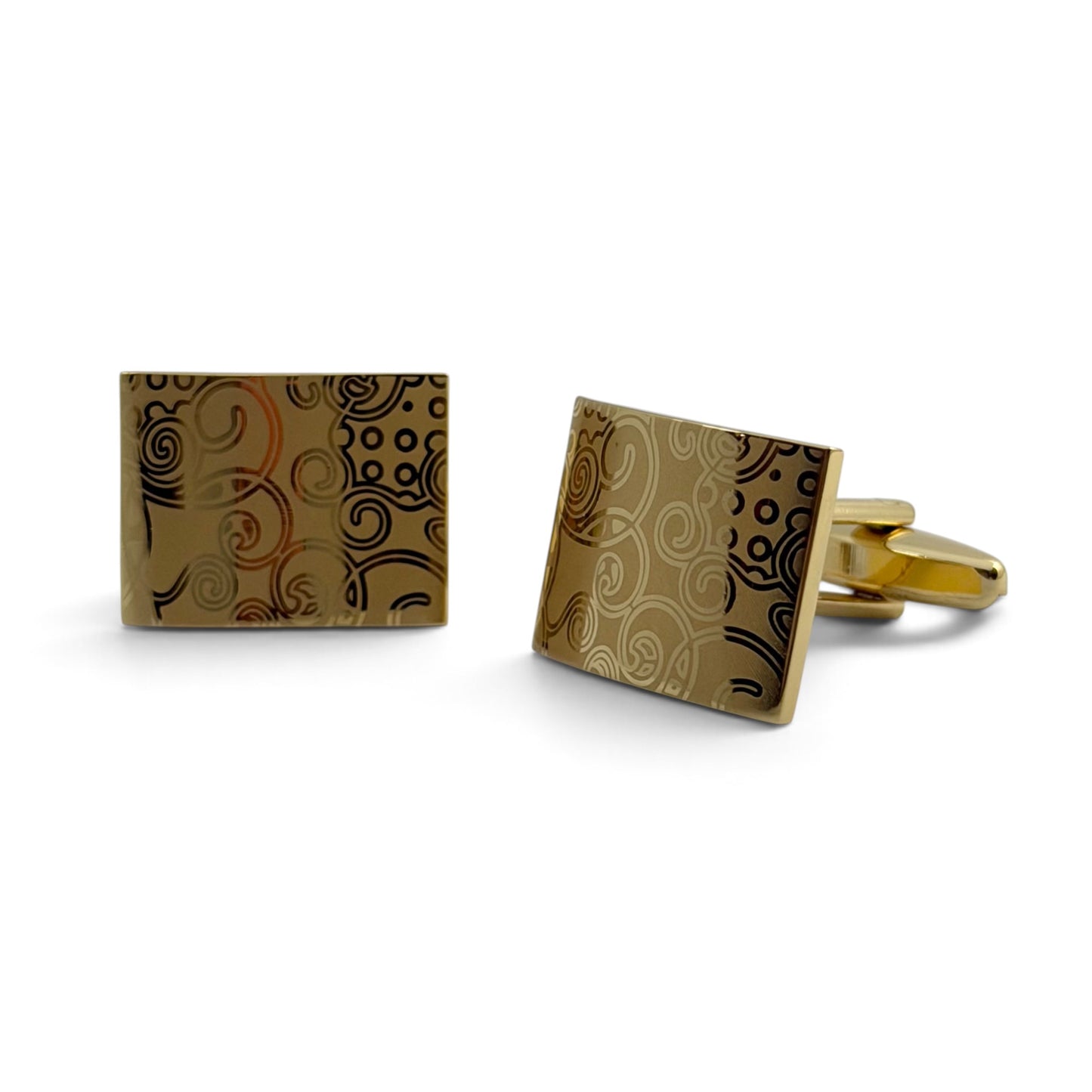 Gilded Arabesque Golden Cufflinks