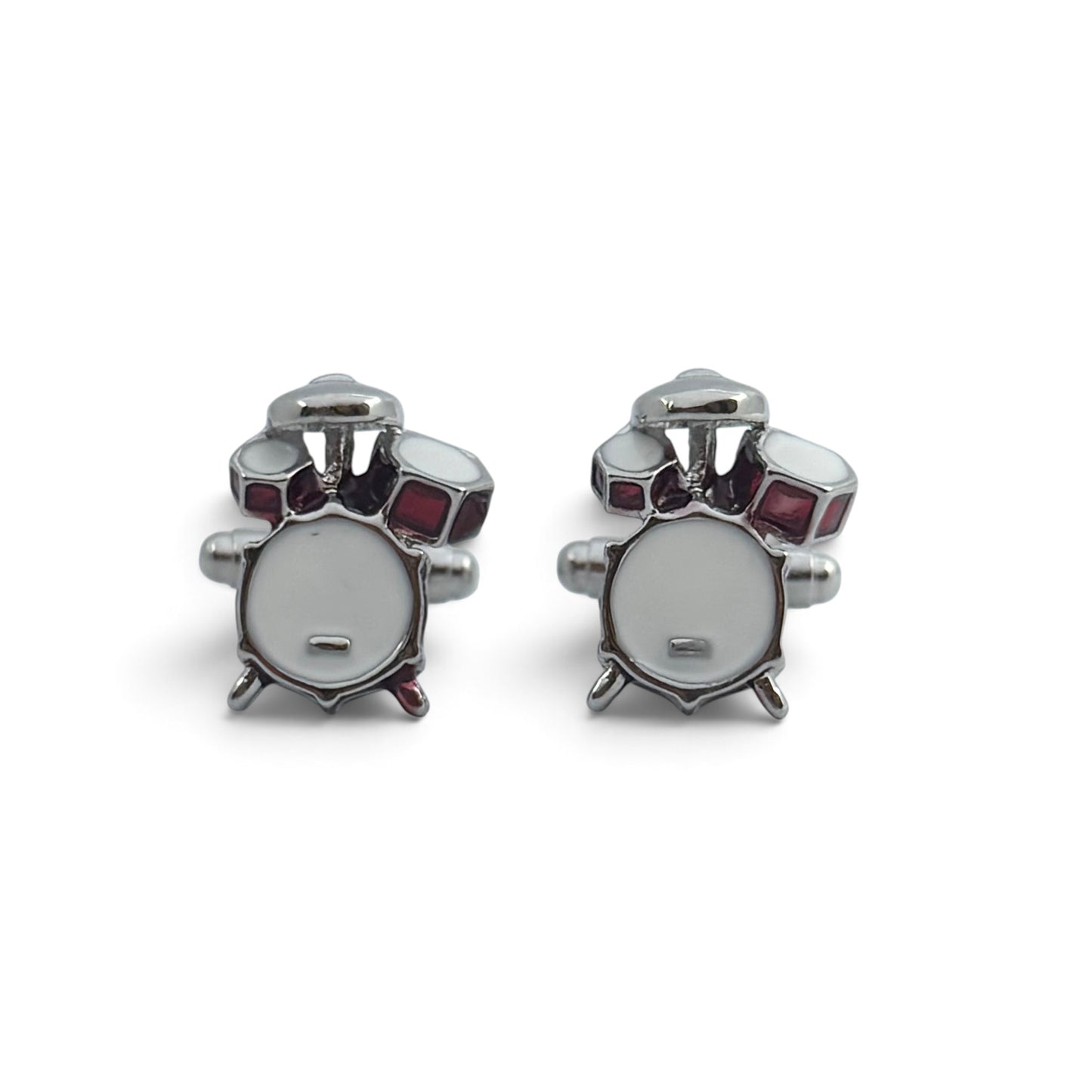 Crimson Drummer Silver Cufflinks